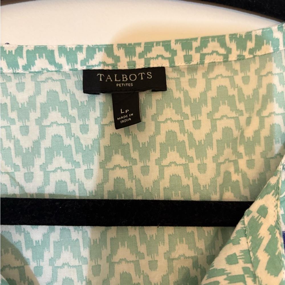 Talbots Embroidered Sleeveless Top - Blue and White - Picture 2 of 5